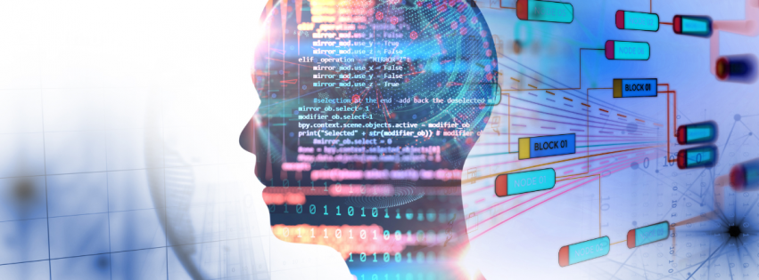 user with digital overlay